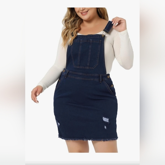 Agnes Orinda Denim - 2 For $20 Dark Blue Denim Overall Jean Dress 3x NWT Plus